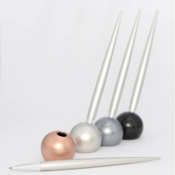 Delight Labo Sand Silver Ballpoint Pen & Stand Set ZE226S