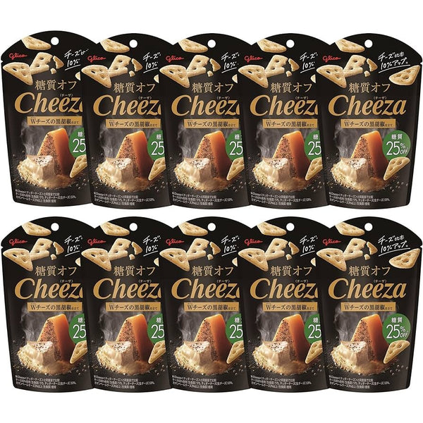 Glico Cheeza Low Carb Black Pepper Double Cheese Crackers 36g