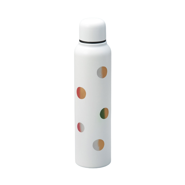 Isuke Reusable Slim Water Bottle Stylish Color Dot Pattern 350ml