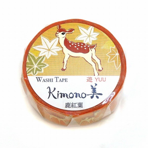 Kamiiso Kimono Washi Tape Deer Maple Leaf Pattern Masking Tape