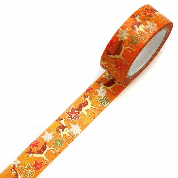 Kamiiso Kimono Washi Tape Deer Maple Leaf Pattern Masking Tape