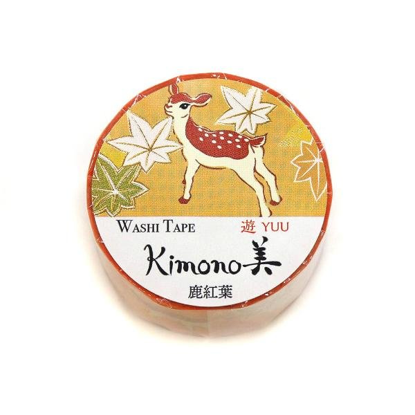 Kamiiso Kimono Washi Tape Deer Maple Leaf Pattern Masking Tape