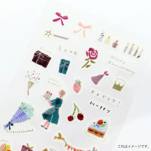 Kamiiso Scrapbook Stickers Birthday & Anniversary Washi Stickers