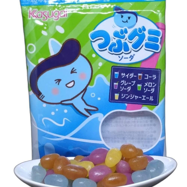 Kasugai Tsubu Gummy Mixed Soda Flavor Gummies 80g