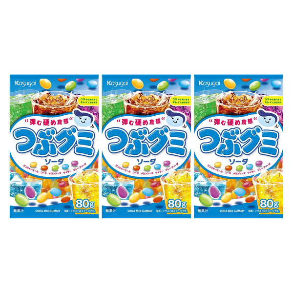 Kasugai Tsubu Gummy Mixed Soda Flavor Gummies 80g