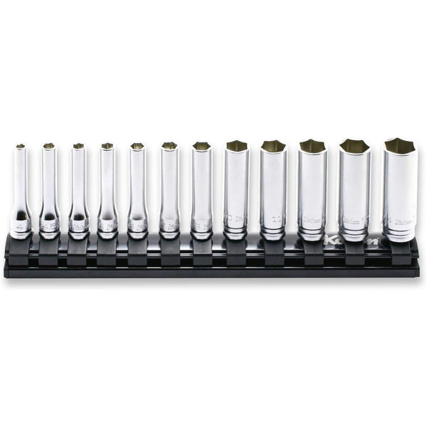 Koken Z-Series 1/4 Deep Socket Set With Rail (12 Pieces) RS2300MZ/12