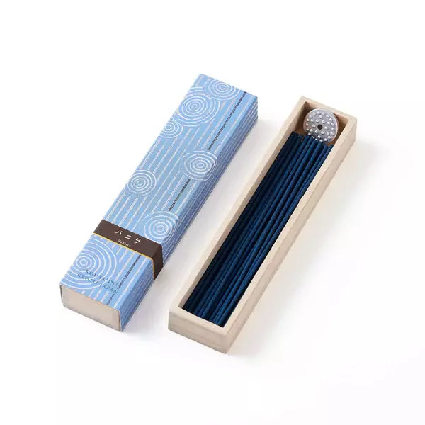 Kousaido Sweet Vanilla Long Incense Sticks In Wooden Box 40 ct.