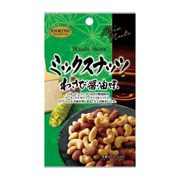 Kyoritsu Wasabi Soy Sauce Flavored Mixed Nuts 35g (Pack of 6)