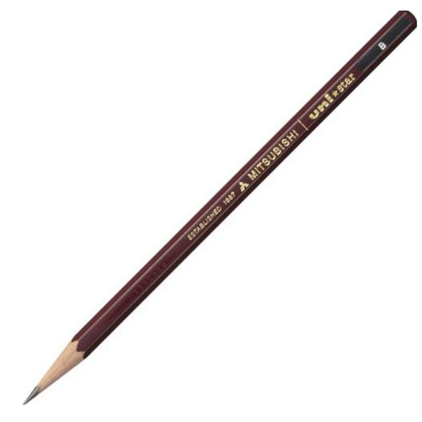 uni Mitsubishi Star Japanese Graphite Pencils B 12 Pieces