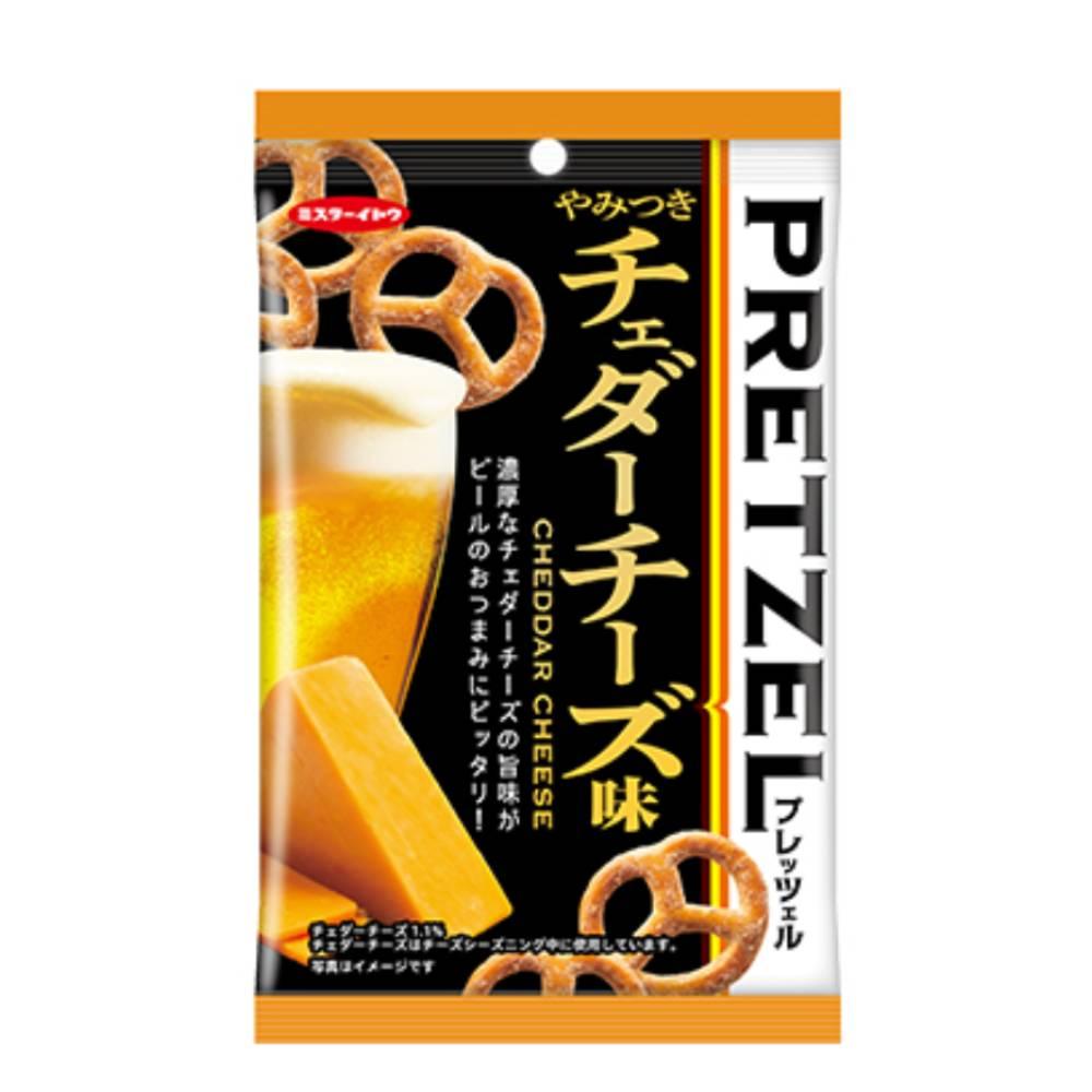 Mr. Ito Whole Wheat Baked Pretzels Snack Cheddar Cheese Flavor 40g