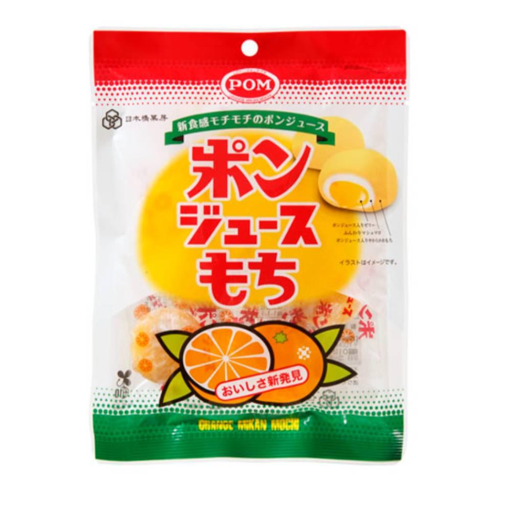 Nihonbashi Pon Juice Chewy Mochi Orange Citrus Filled Snack 98g