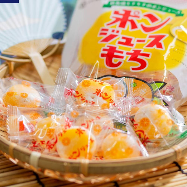 Nihonbashi Pon Juice Chewy Mochi Orange Citrus Filled Snack 98g