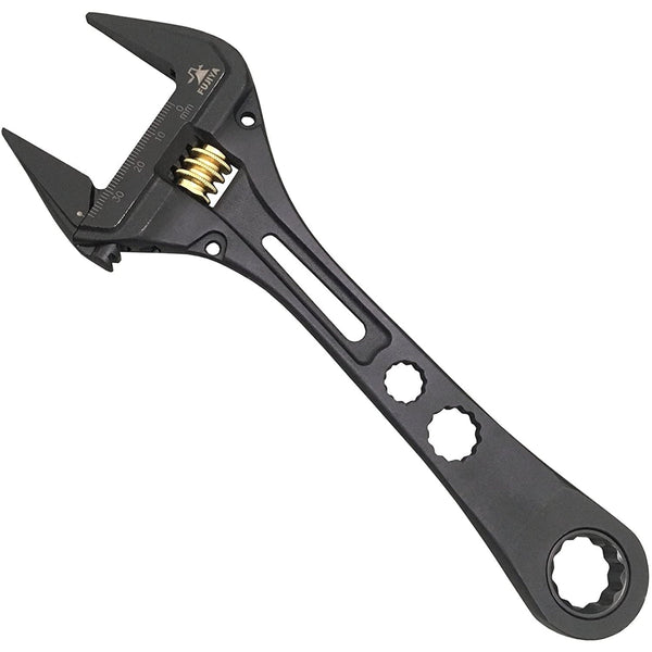 Fujiya Kurokin Adjustable Monkey Wrench And Ratchet Wrench FGL-38-BG