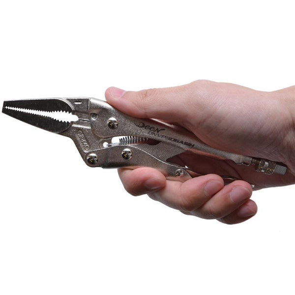 Deen Long Nose Vise Grips Locking Pliers With Hex Adjuster 180mm