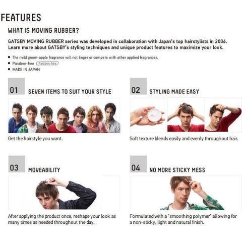 Mandom Gatsby Moving Rubber Hair Wax Multi Form 80g