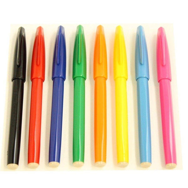 Pentel Sign Pen Marker Set Fiber-Tipped 0.8mm Line S520-8 8 Colors