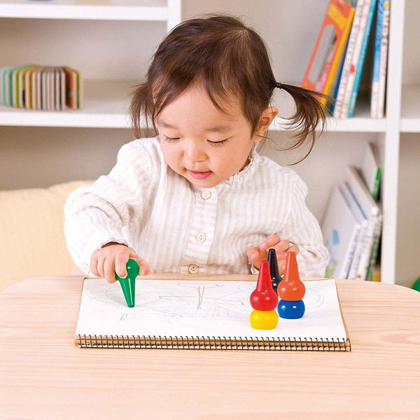 Rangs Japan Baby Color Safe Non-Toxic Washable Crayons 6 Colors