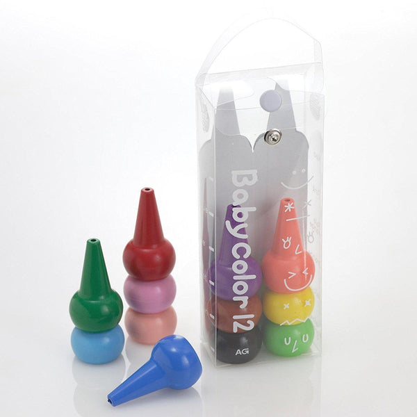 Rangs Japan Baby Color Safe Non-Toxic Washable Crayons 12 Colors