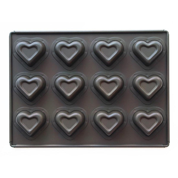 Matsunaga Double-Heart Cake Mold (Teflon-Coated Baking Mold) 12 Wells