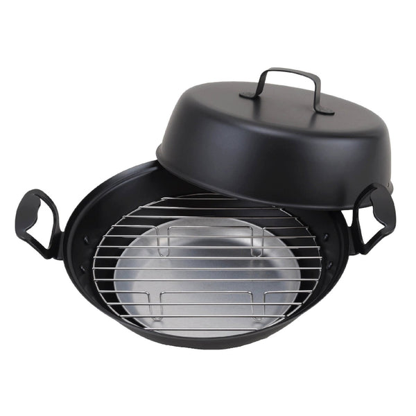 Ptygrace Iron Smoker Durable Smoking Pot & Grill For Camping 27cm