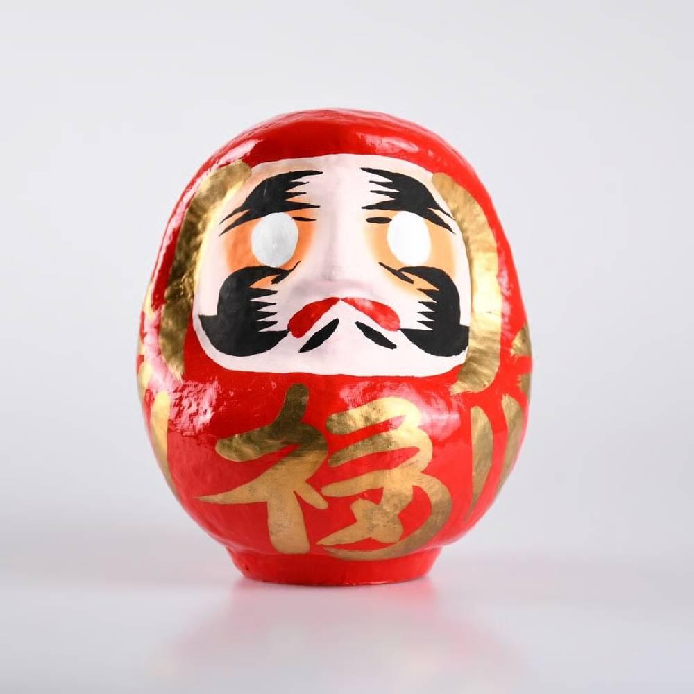 Shirakawa Daruma Doll “Ru” Handmade Good Luck Charm Red Doll 12cm