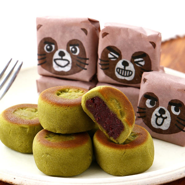 Tanuki Manju Japanese Traditional Bite-Sized Matcha Cake