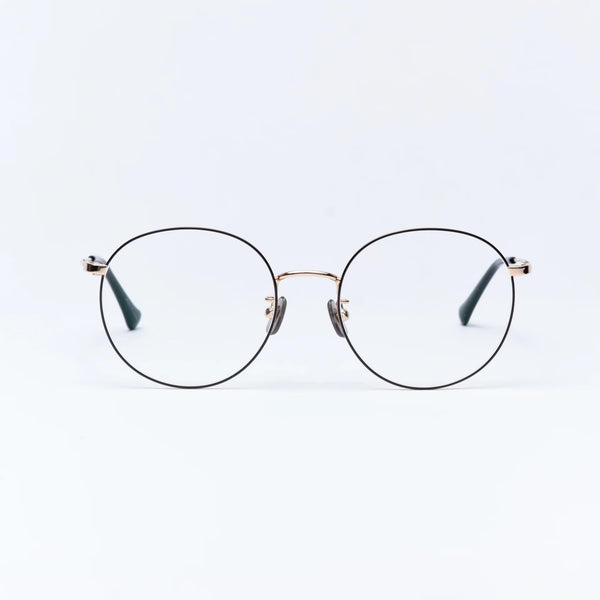 UV & Infrared Protection Large Lens Fashion Eyeglasses Black & Gold