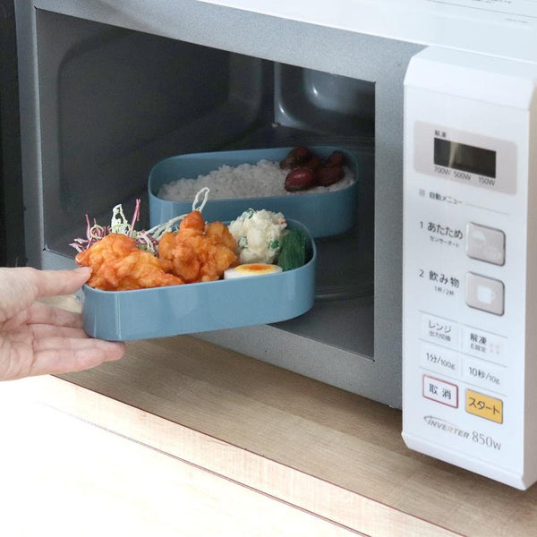 Yellow Studio Bento Box 2-Tier Microwavable Japanese Lunch Box Blue