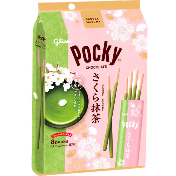 Pocky Sakura Matcha Chocolate Thin Biscuit Sticks 8 ct.
