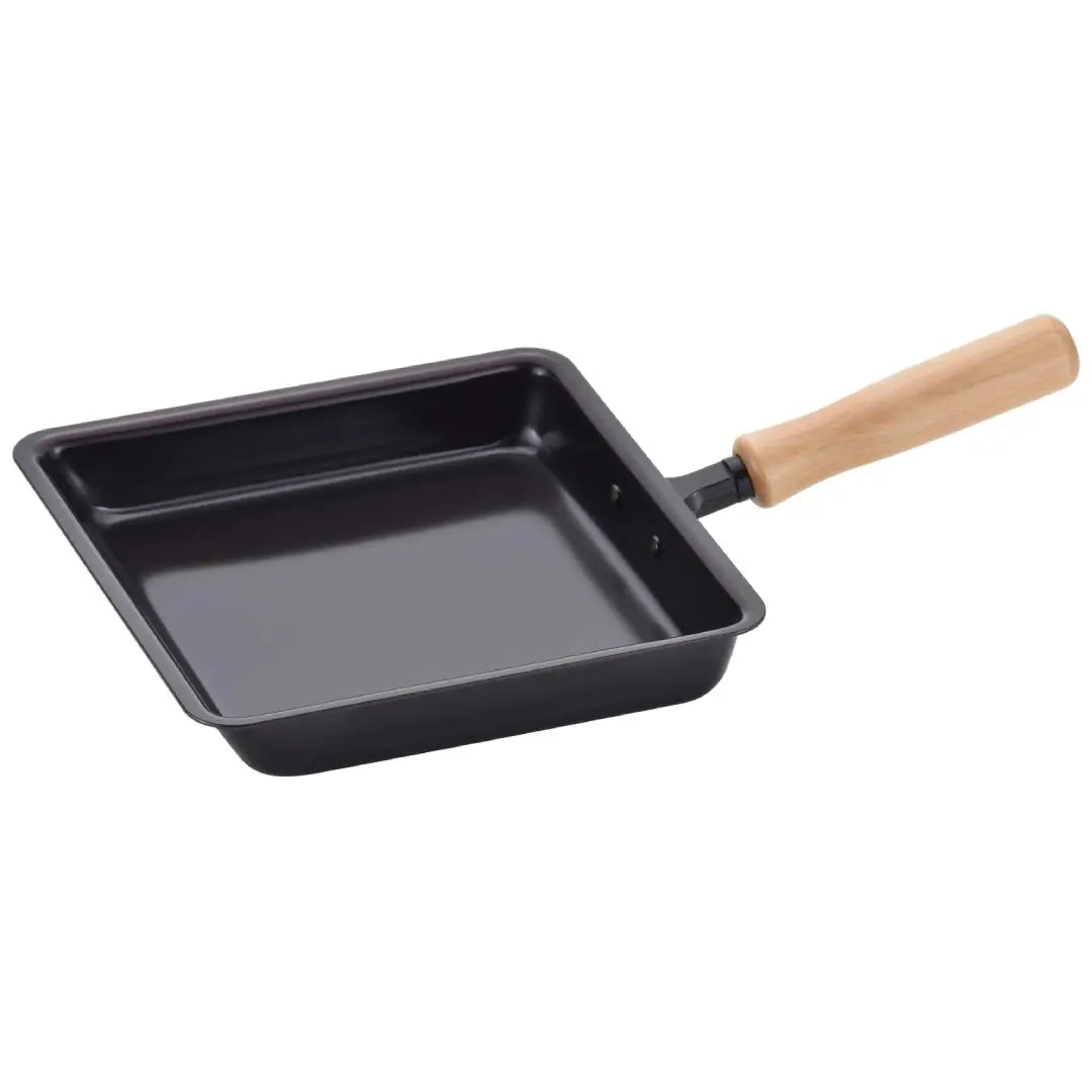 Chitose Square Iron Pan Tamagoyaki Omelet Pan with Wood Handle 18×18cm