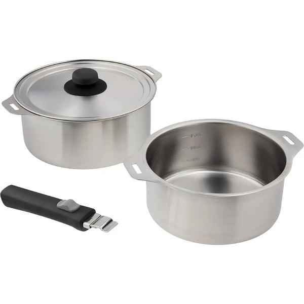 Enzo Cookware Set Detachable Handle IH Pots With Lid 18cm & 20cm