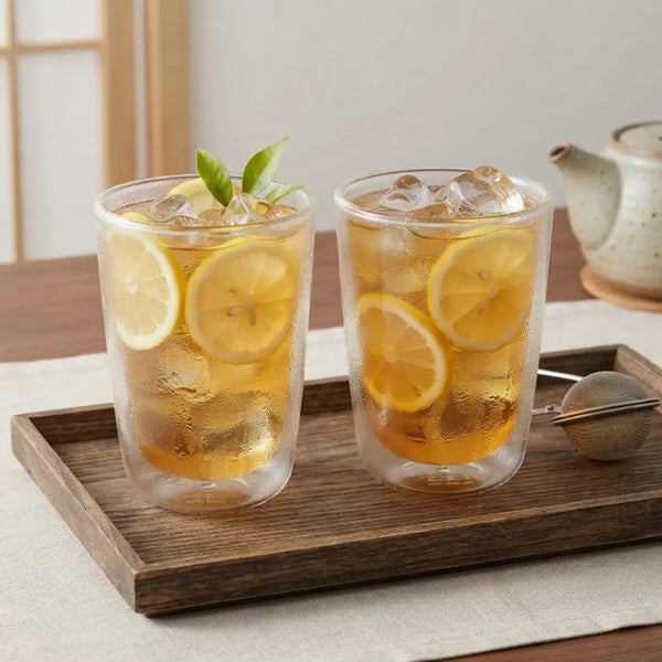 Enzo Shatterproof Double-Wall Glass Floating Design 2-Piece Set 340ml
