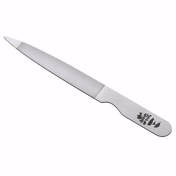 Enzo Stainless Steel Nail File Fine Grit in Black Gift Box 125mm