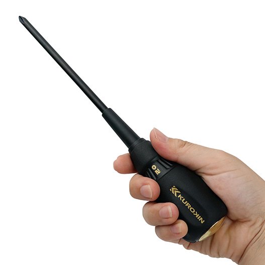Fujiya Kurokin Cross Magnetic Demolition Screwdriver +2 150mm 526K-BG
