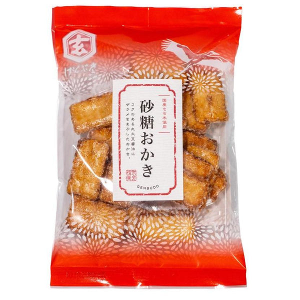 Genbudo Zarame Soy Sauce Rice Crackers Coated with Crystal Sugar 70g