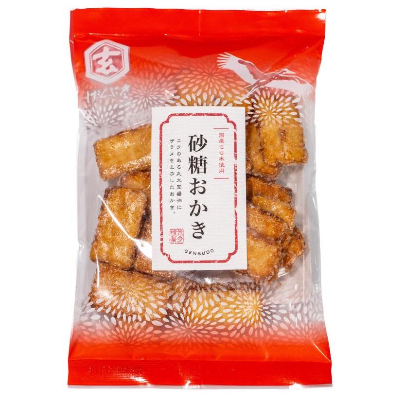Genbudo Zarame Soy Sauce Rice Crackers Coated with Crystal Sugar 70g