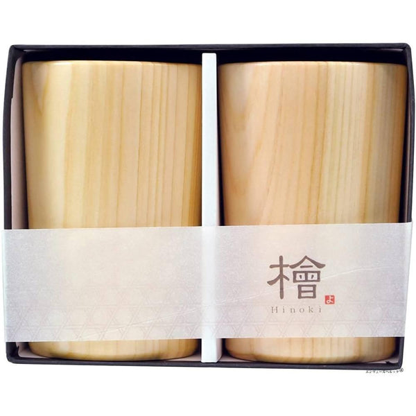 Handcrafted Wooden Beer Cup Hinoki Beer Glass 160ml (Set of 2)