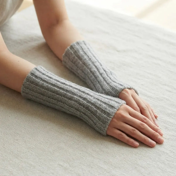 Jogan Alpaca & Silk Knit Dual Layer Arm Leg Warmer Sleeves