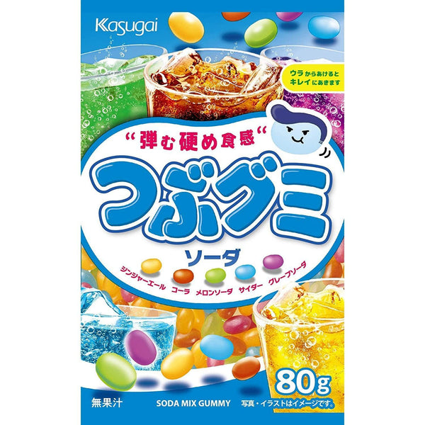 Kasugai Tsubu Gummy Mixed Soda Flavor Gummies 80g