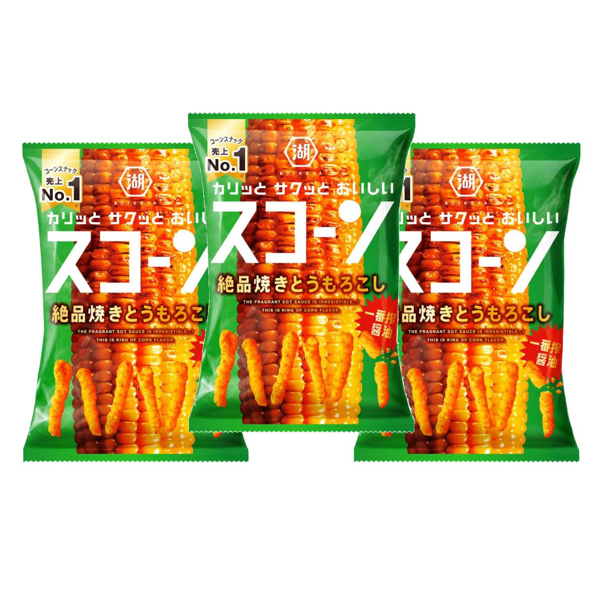 Koikeya Scorn Soy Sauce Grilled Corn Flavor Crispy Corn Puffs 73g