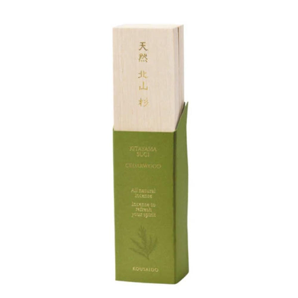Kousaido All Natural Kitayama Sugi Cedar Incense in Wooden Box 20 Sticks