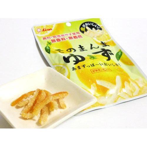 Lion Confectionery Sonomanma Yuzu Candied Yuzu Citrus Peel Snack 23g