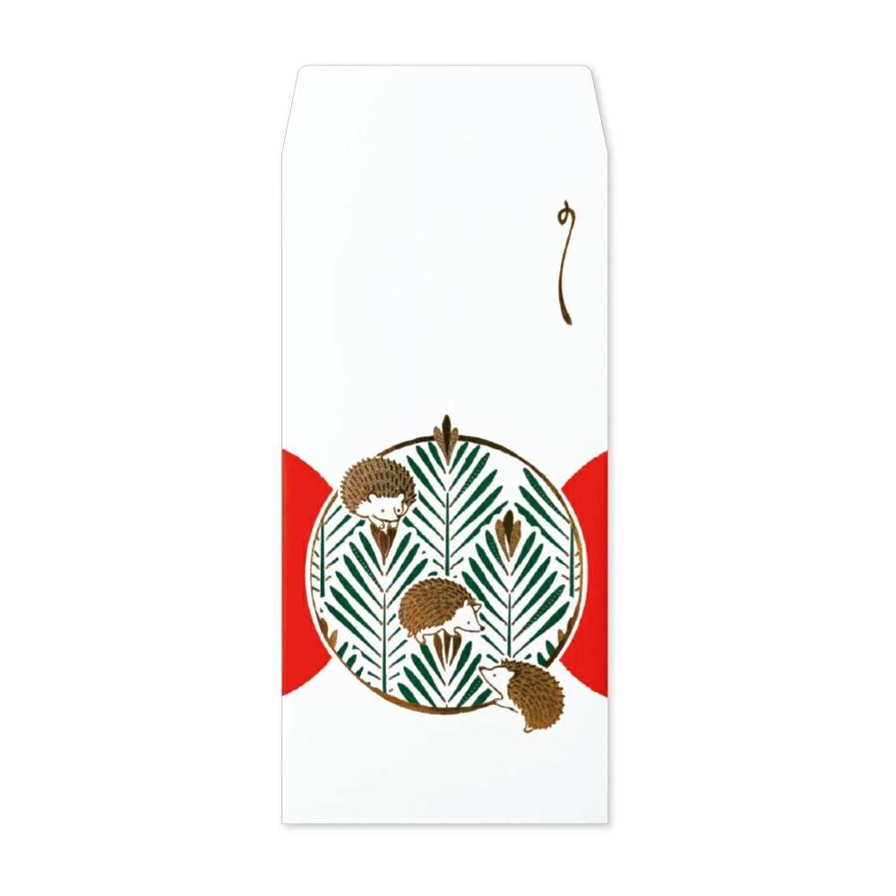 Long Gold Foil Decorative Money Envelope Hedgehog Design