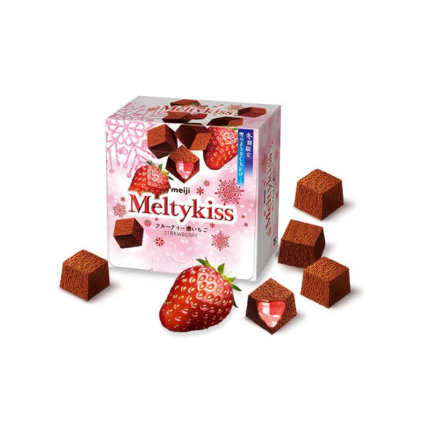 Meiji Meltykiss Strawberry Soft Melting Choco Strawberry Cubes 53g