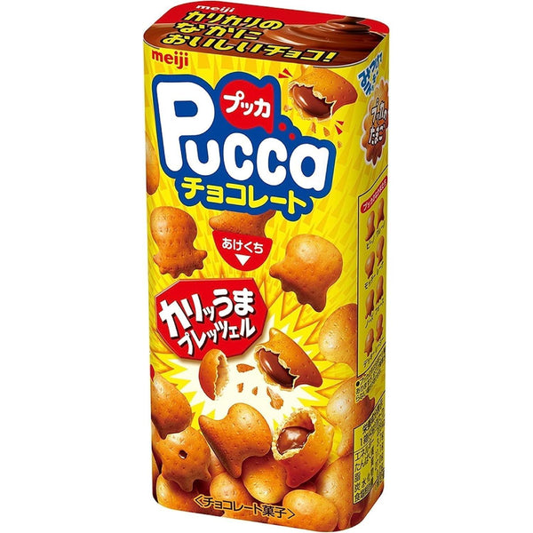 Meiji Pucca Chocolate Filled Crunchy Pretzel Snack 39g
