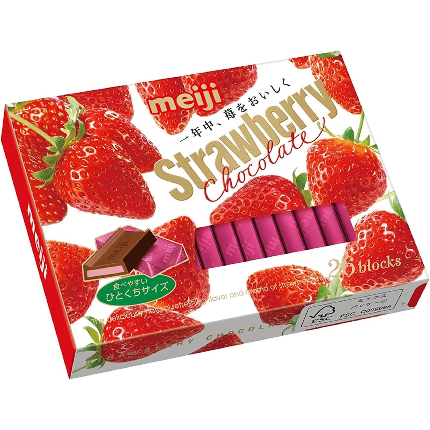 Meiji Strawberry Filled Bite Sized Chocolates 26 Pieces