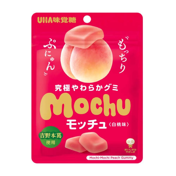 Mikakuto Mochu White Peach Flavor Chewy Gummy Candy 45g