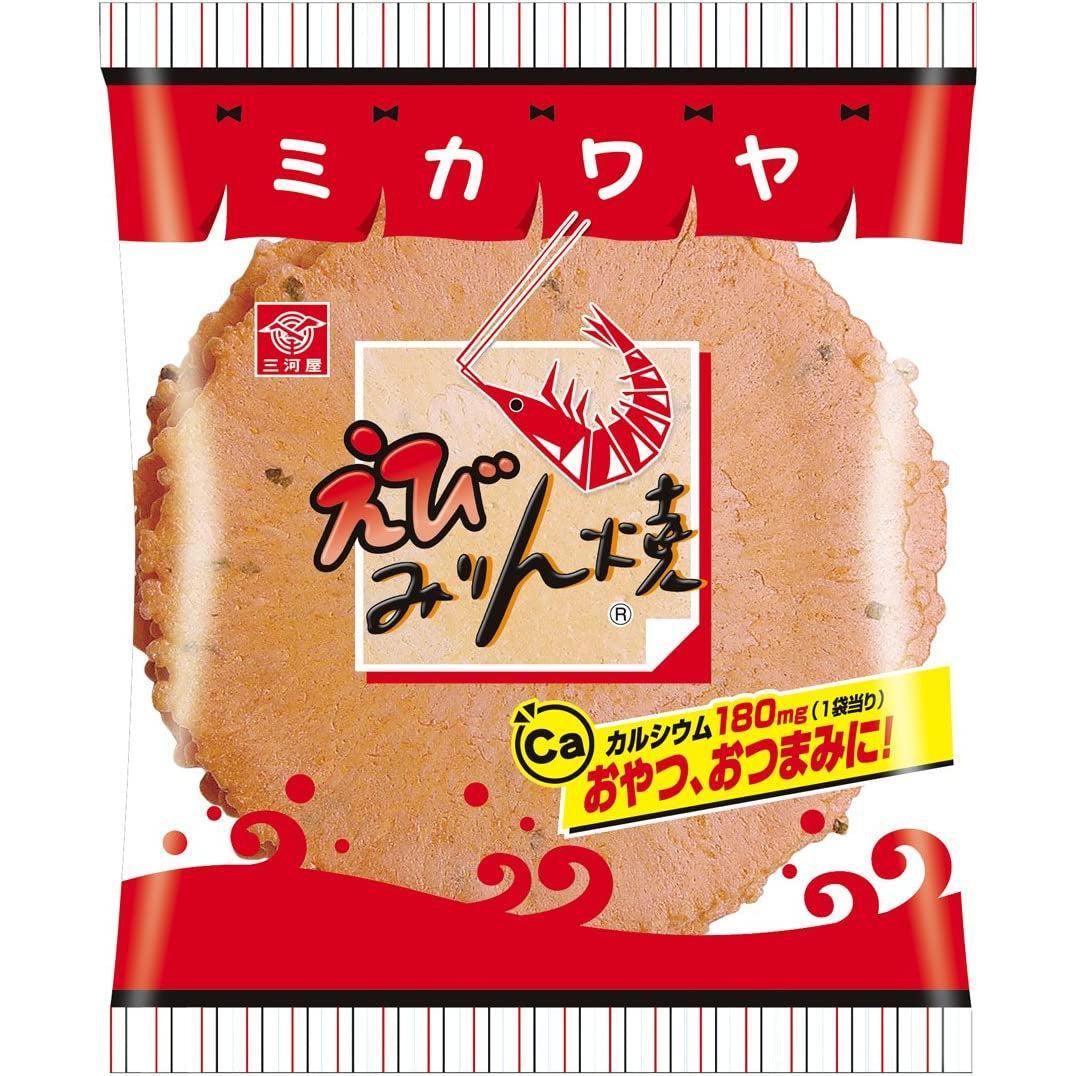 Mikawaya Ebi Mirinyaki Japanese Old Fashioned Shrimp Crackers 7 Pieces