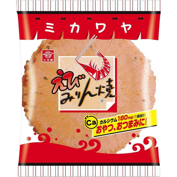 Mikawaya Ebi Mirinyaki Japanese Old Fashioned Shrimp Crackers 7 Pieces