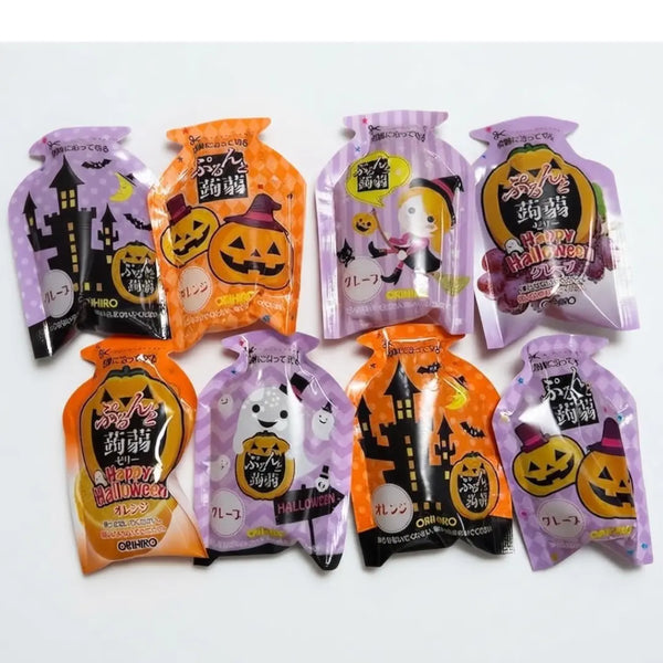 Orihiro Halloween Limited Fruit Konjac Jelly Grape & Orange 12 ct.